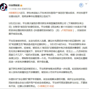 胖东来起诉“柴怼怼”案新进展：抖音下架29条视频并限制账号一月 ...