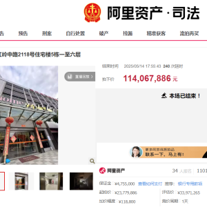 深圳一法拍房溢价超380%成交，土地使用年限仅剩8年