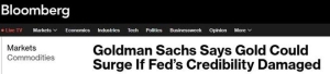 高盛突发惊人预测：假如出现这一幕 金价恐暴涨至近5000美元