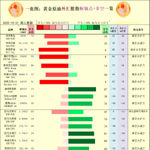 一张图：2025年10月21日黄金原油外汇股指“枢纽点+多空持仓信号”一览 ...