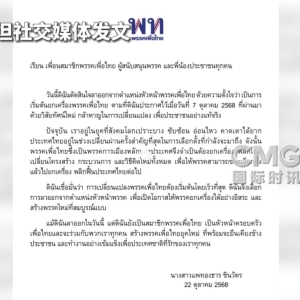 最新！泰国前总理佩通坦辞去为泰党党首职务