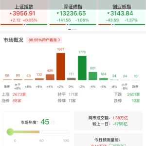 A股午评：指数涨跌不一，沪指涨0.05%创业板指跌1.37%，海南自贸区板块大涨，电池、有 ...