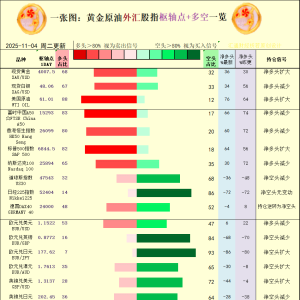 一张图：2025年11月4日黄金原油外汇股指“枢纽点+多空持仓信号”一览 ...