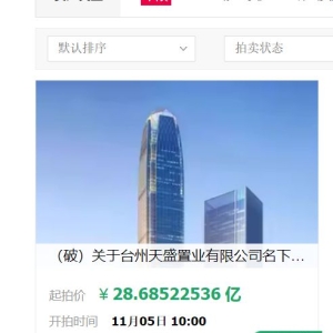 起拍价约28.685亿元！浙江台州“第一高楼”将被拍卖！超3万人围观 ...